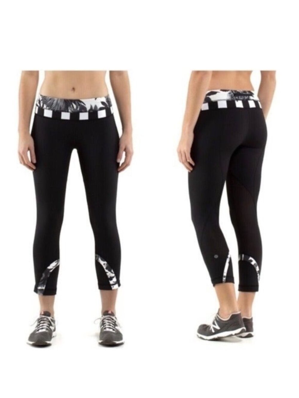 Lululemon | "Brisk Bloom" Run Inspire Crop II Leggings | Size 4